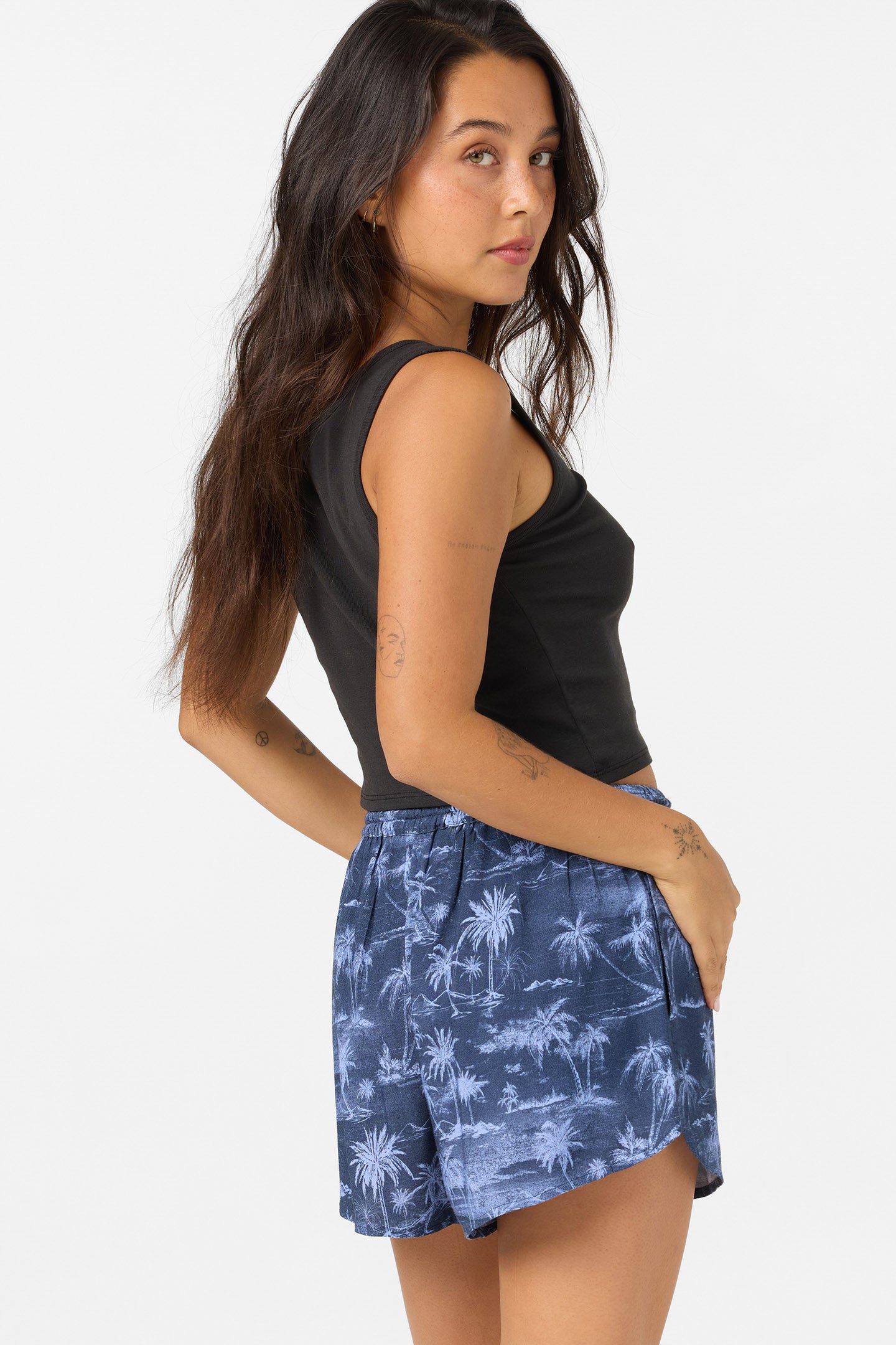 Millie Tropical Scene Beach Shorts - Image 2