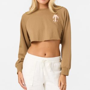 Palm Raw Edge Crop Fleece
