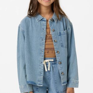 Girl's Kylas Denim Shacket Jacket