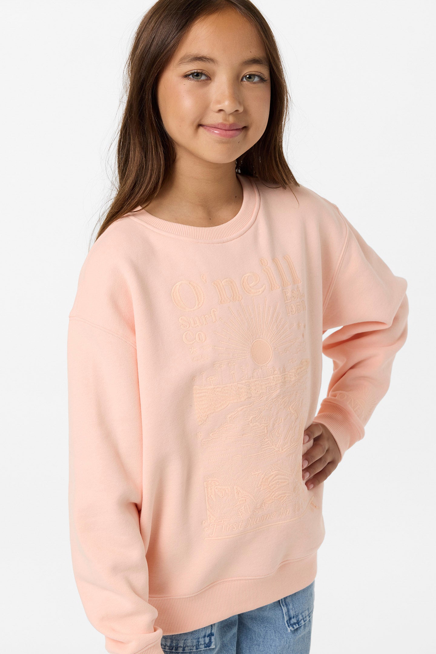 Girl's Chore Break Oversized Crew Neck Fleece - Image 4