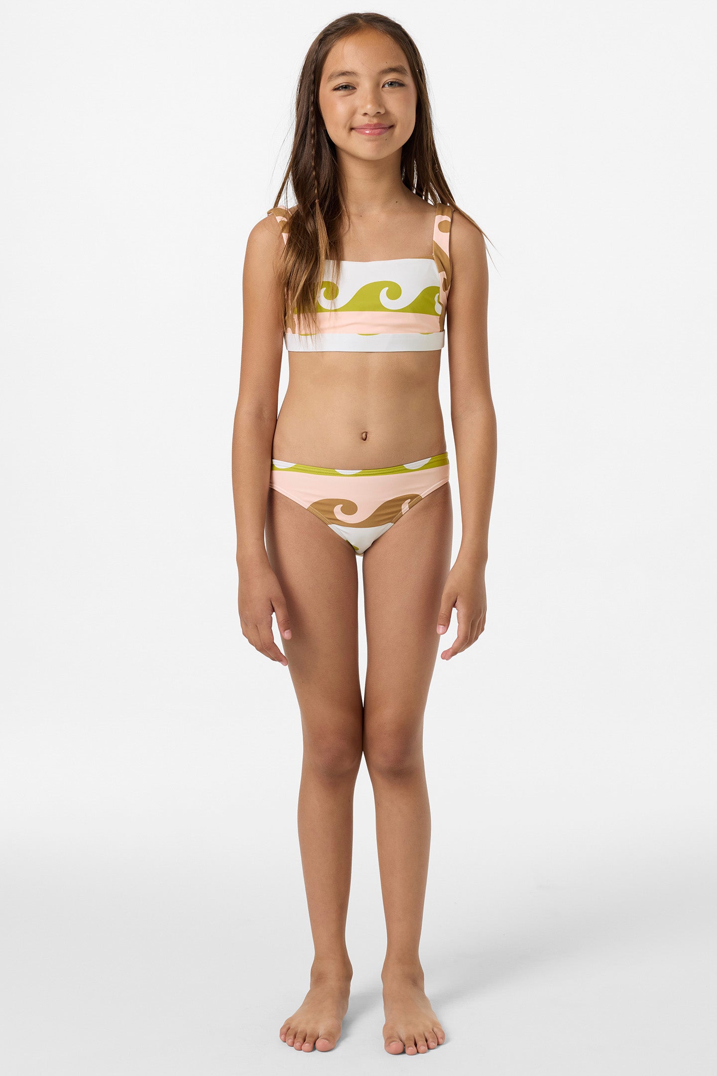 Girl's Lilly Wave Geo Square Neck Bralette Top Set - Image 3