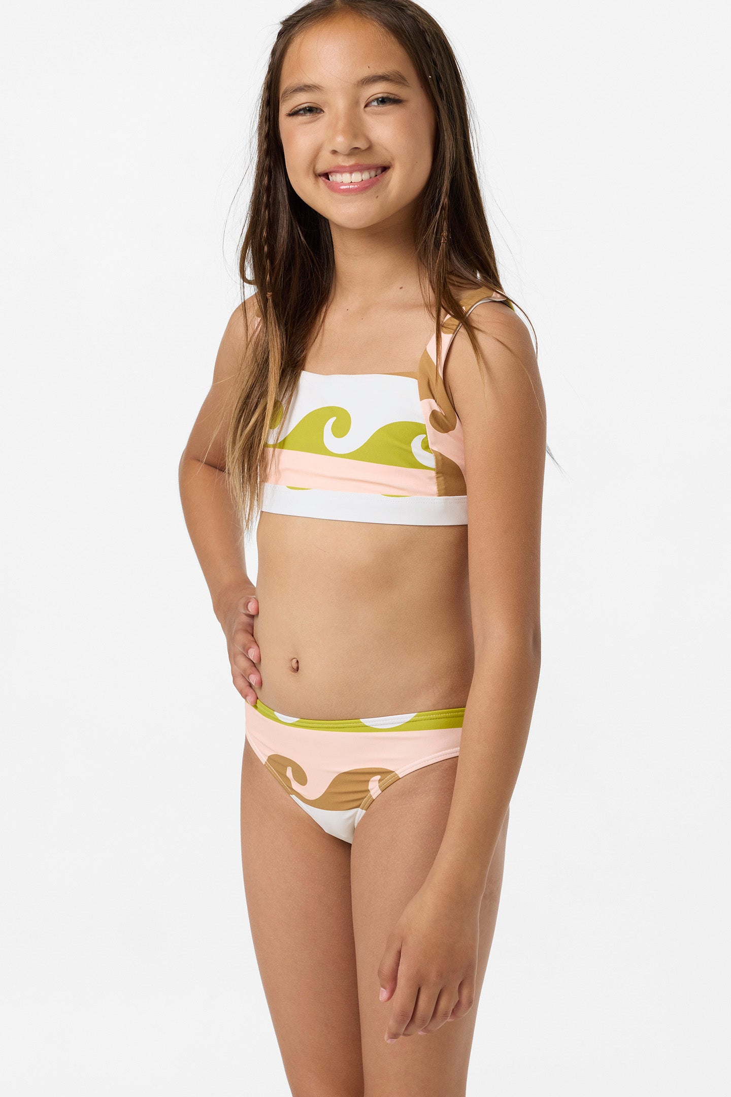 Girl's Lilly Wave Geo Square Neck Bralette Top Set - Image 5