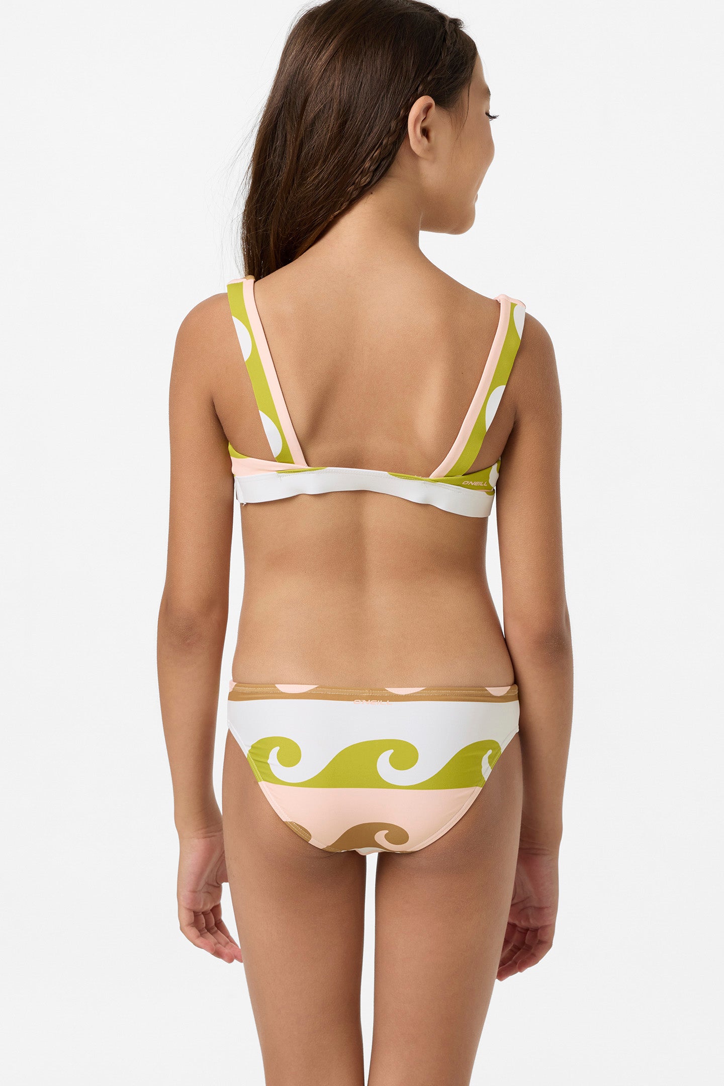 Girl's Lilly Wave Geo Square Neck Bralette Top Set - Image 2