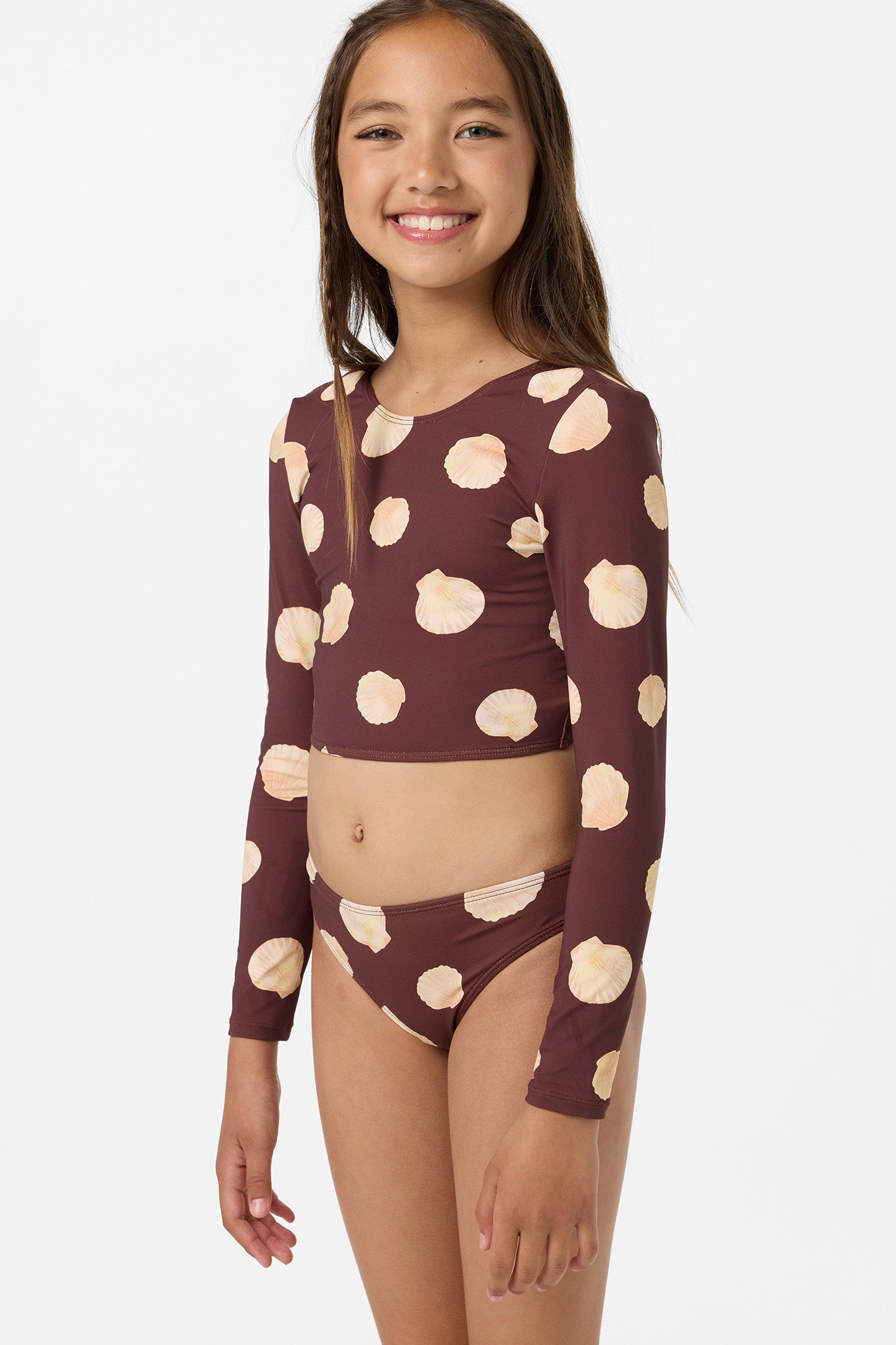Girl's Camila Shell Long Sleeve Crop Top Set - Image 5