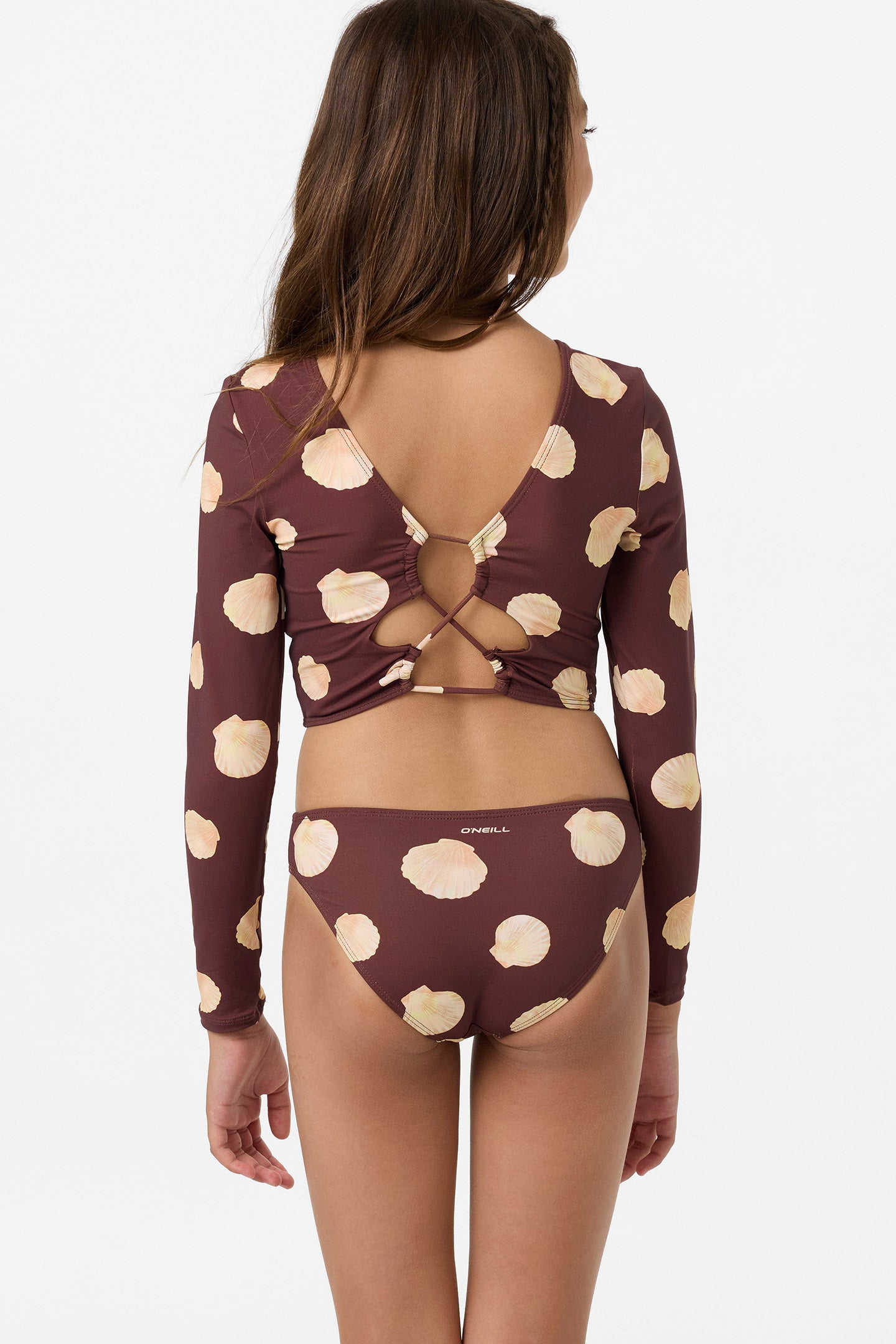 Girl's Camila Shell Long Sleeve Crop Top Set - Image 2