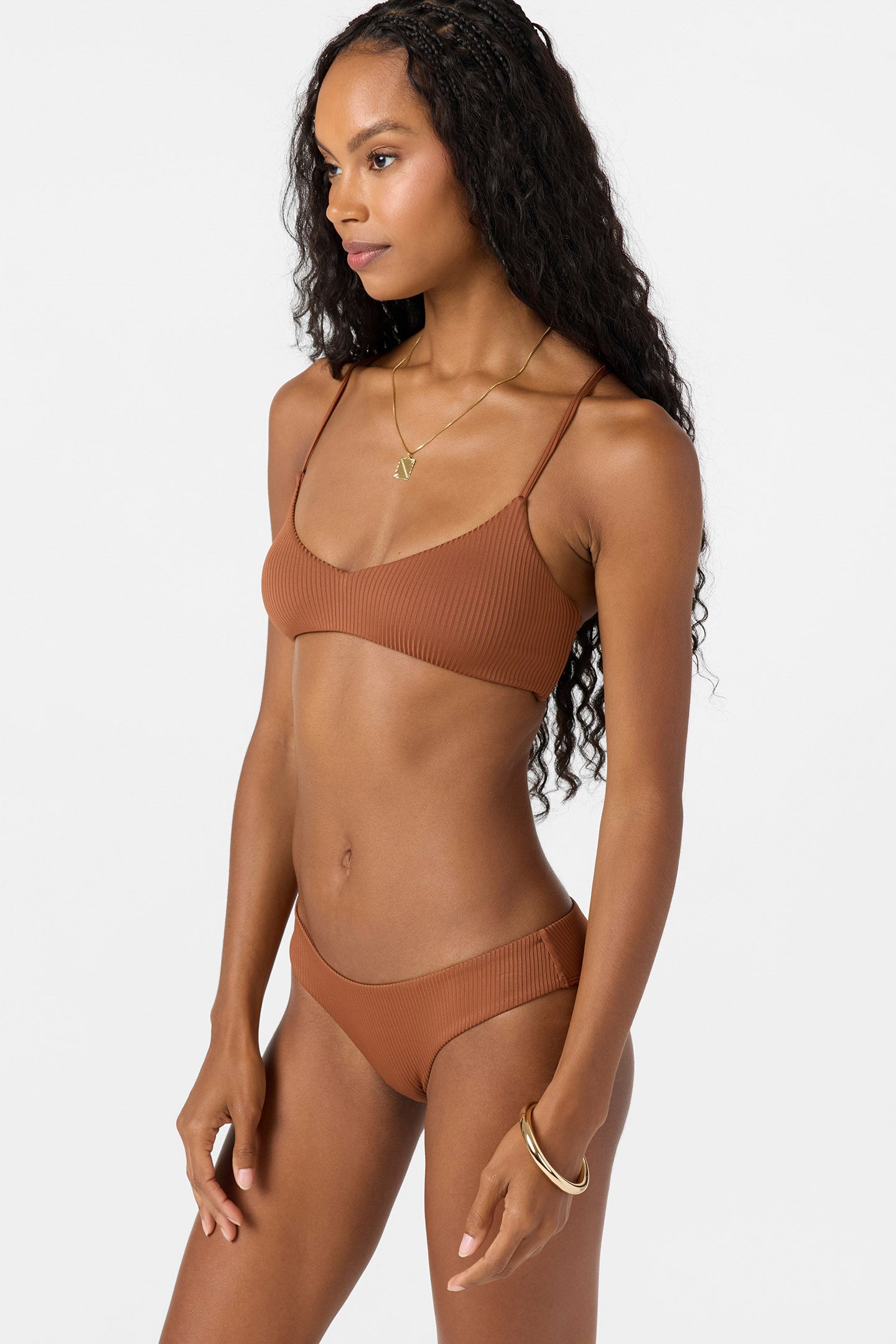 Saltwater Solids Rib Huntington Bralette Bikini Top - Image 6