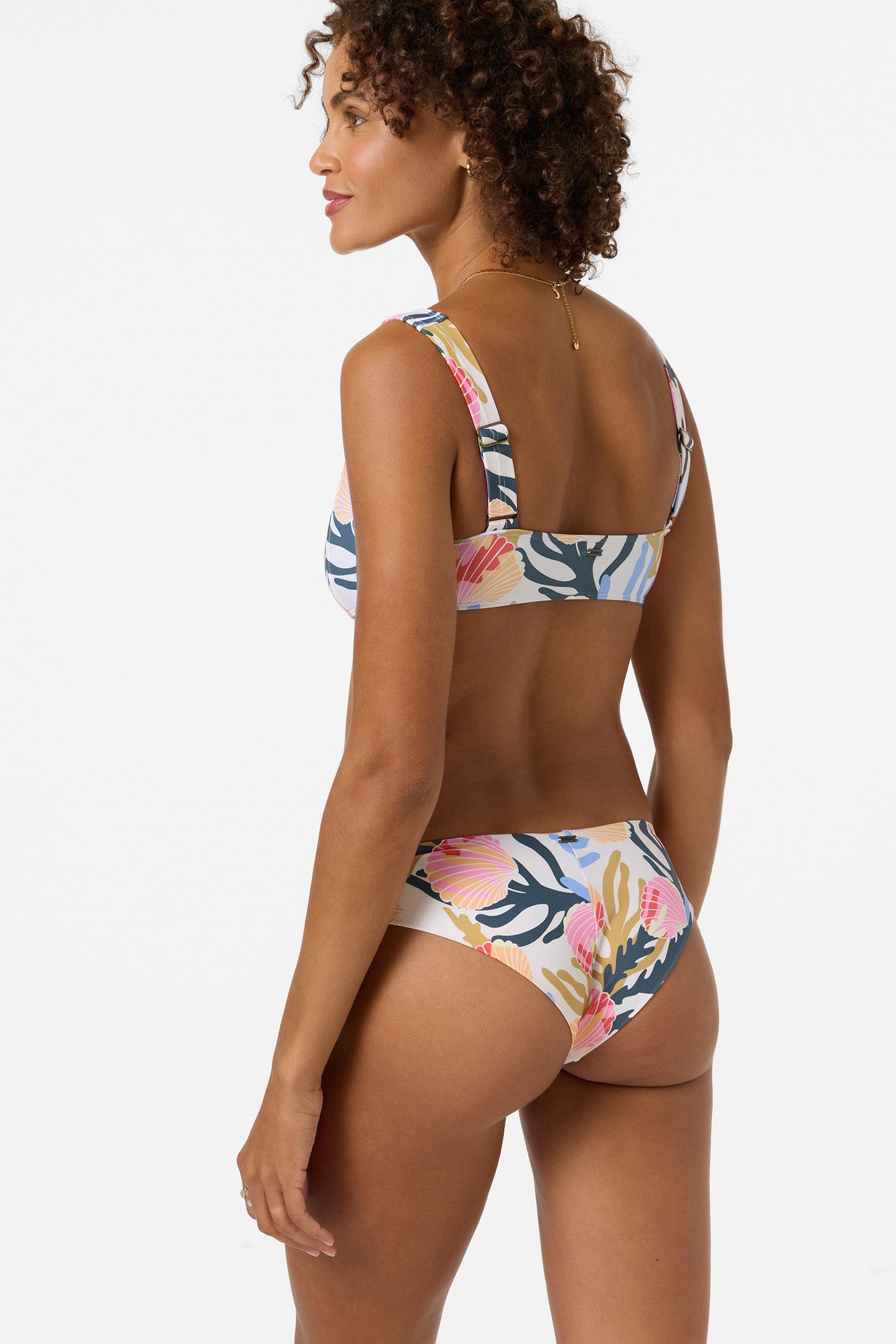 Cora Geo Comber Mid Rise Medium Bikini Bottoms