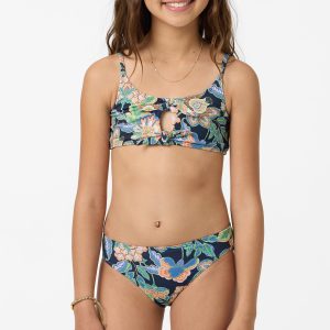 Girl's Mermaid Floral Hanky Swim Set